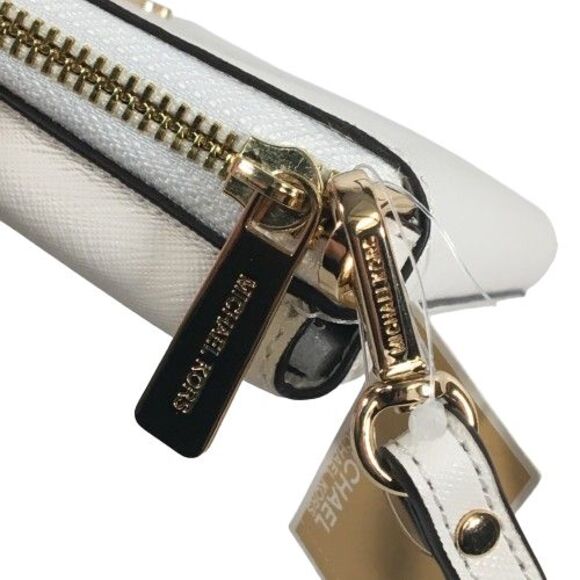 Michael Kors Phone Case Wristlet Wallet Jet Set Travel Leather Zip Optic White - Picture 13 of 16